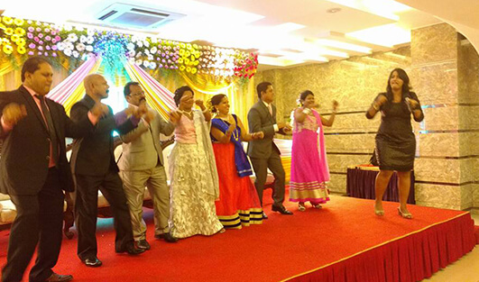 Emcee Ankita hosting catholic 25 wedding anniversary party at Renaissance Mumbai